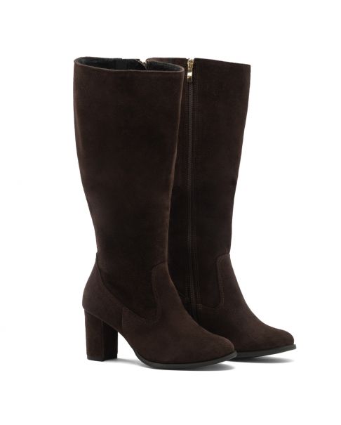 Brązowe kozaki Z562 szeroka łydka